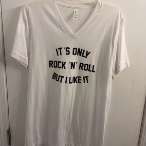 Bella Canvas White Graphic V-Neck Tee